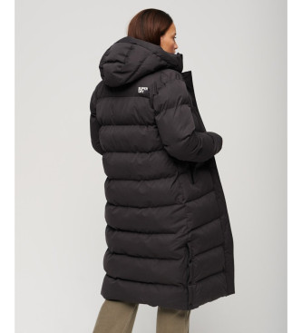 Superdry Long black quilted coat