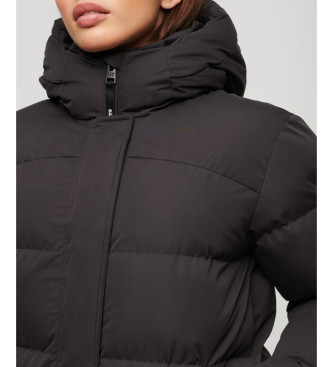 Superdry Long black quilted coat