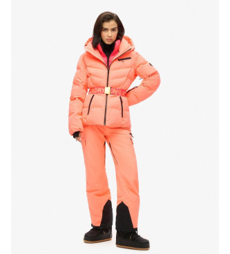 Superdry Luxe coral quilted coat