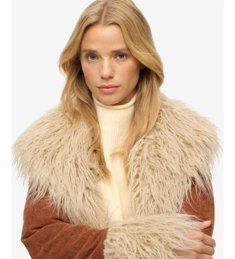 Superdry Abrigo Afghan marrn