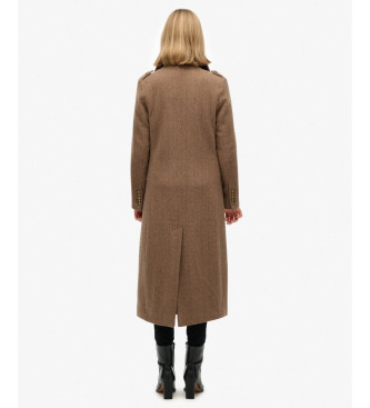 Superdry Bruine crossoverjas van wolmix