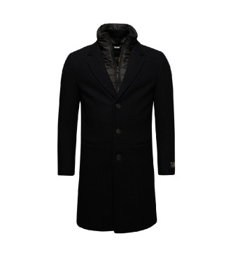 Superdry Cappotto Town 2 in 1 in lana nero