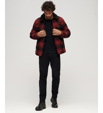 Superdry Chore Merchant Store Wollmantel rot