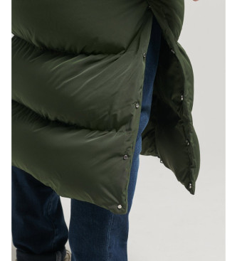 Superdry Cappotto trapuntato verde extra lungo