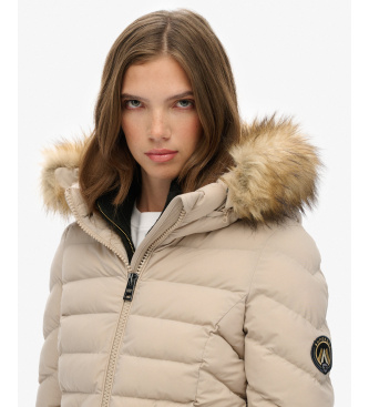 Superdry Fuji Umetni plašč v bež barvi