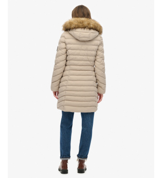 Superdry Fuji Umetni plašč v bež barvi