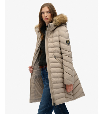 Superdry Fuji Umetni plašč v bež barvi