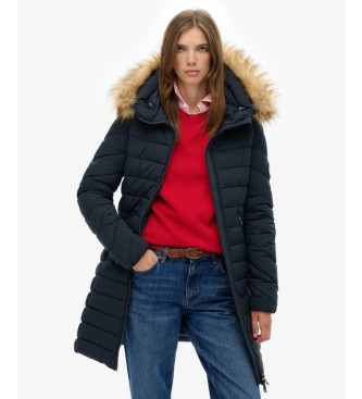Superdry Cappotto in pelliccia sintetica Fuji blu navy