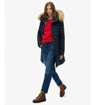Superdry Cappotto in pelliccia sintetica Fuji blu navy