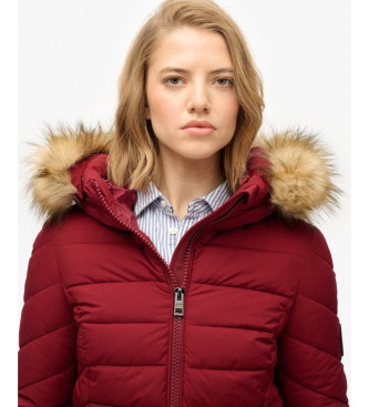 Superdry Abrigo Fuji Faux Fur rojo