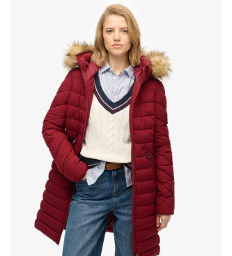 Superdry Abrigo Fuji Faux Fur rojo