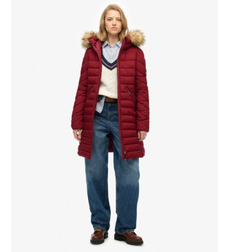 Superdry Abrigo Fuji Faux Fur rojo