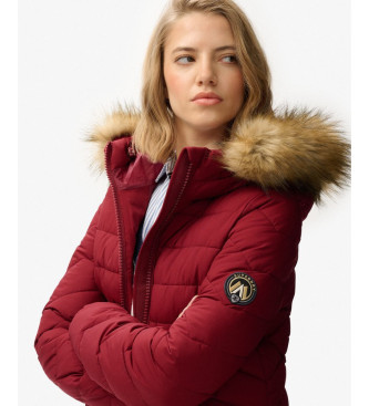 Superdry Abrigo Fuji Faux Fur rojo