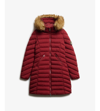 Superdry Abrigo Fuji Faux Fur rojo