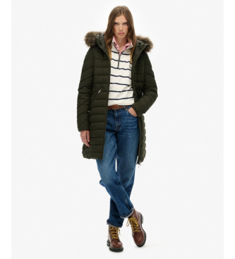 Superdry Fuji Faux Coat ciemnozielony