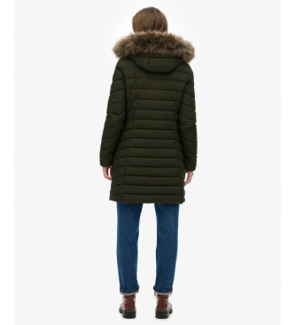 Superdry Fuji Faux Coat ciemnozielony