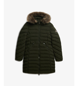 Superdry Fuji Faux Coat ciemnozielony