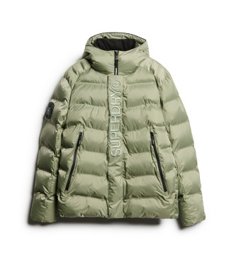 Superdry Graphic Puffer Coat green