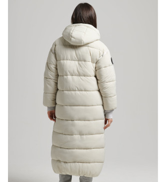 Superdry Cocoon langer Steppmantel wei