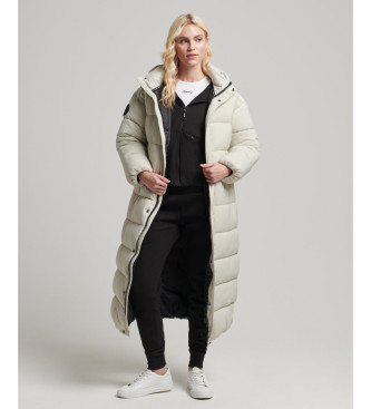 Superdry Cocoon langer Steppmantel wei