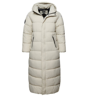 Superdry Cocoon langer Steppmantel wei