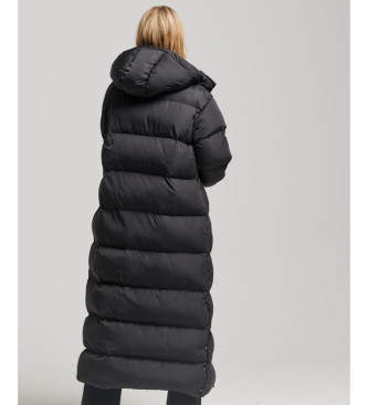 Superdry Lang quiltet frakke med sort htte