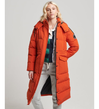 Superdry Quilted long coat Everest orange