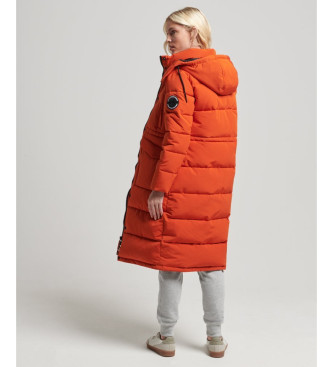 Superdry Quilted long coat Everest orange