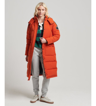 Superdry Quilted long coat Everest orange