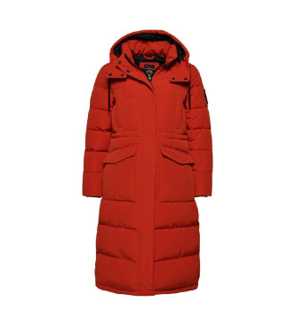 Superdry Quilted long coat Everest orange