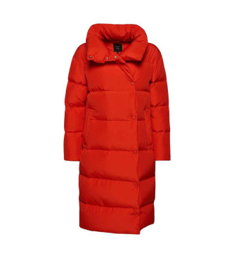 Superdry Long orange quilted coat