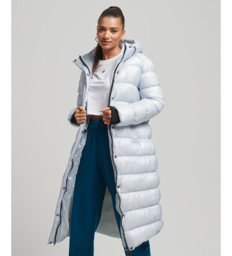 Superdry Long quilted coat XPD Sports sky blue