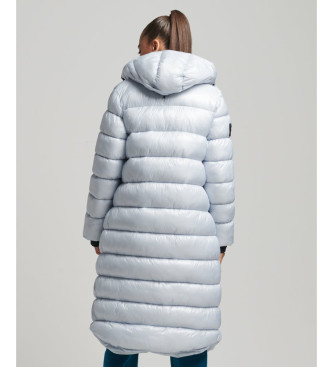 Superdry Long quilted coat XPD Sports sky blue