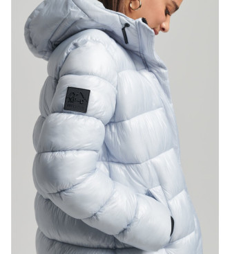 Superdry Long quilted coat XPD Sports sky blue