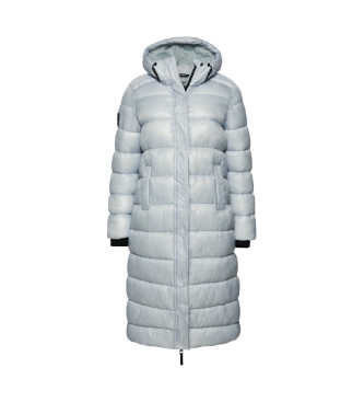 Superdry Long quilted coat XPD Sports sky blue