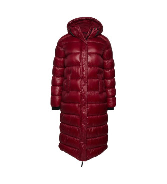 Superdry Cappotto trapuntato lungo sportivo XPD rosso