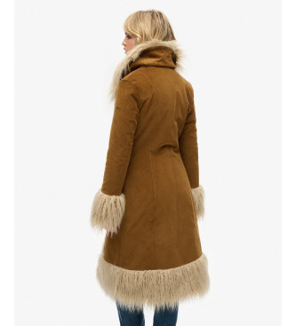 Superdry Brown afghan long coat