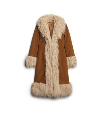 Superdry Brown afghan long coat