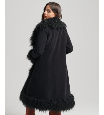 Superdry Long black afghan coat