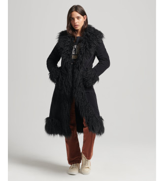 Superdry Long black afghan coat