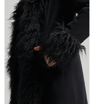 Superdry Long black afghan coat