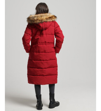 Superdry Manteau long en fausse fourrure Everest rouge