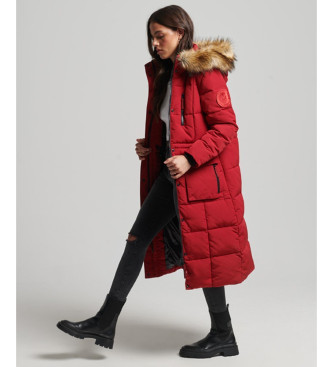 Superdry Manteau long en fausse fourrure Everest rouge