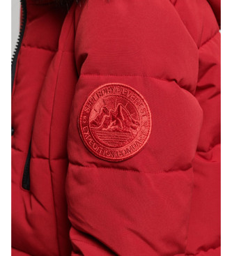 Superdry Abrigo largo de pelo sinttico Everest rojo