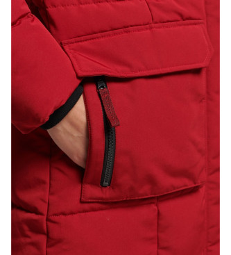 Superdry Abrigo largo de pelo sinttico Everest rojo