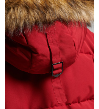 Superdry Abrigo largo de pelo sinttico Everest rojo