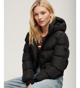 Superdry Abrigo Sports Puffer Bomber negro