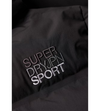 Superdry Lang quiltet frakke med sort htte
