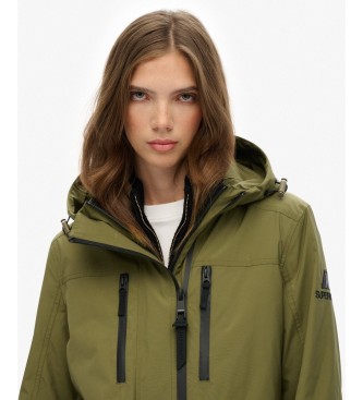 Superdry Zelena podalj?ana jakna s kapuco Hooded Longline Shell