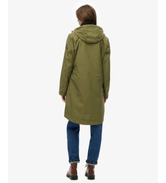 Superdry Zelena podalj?ana jakna s kapuco Hooded Longline Shell